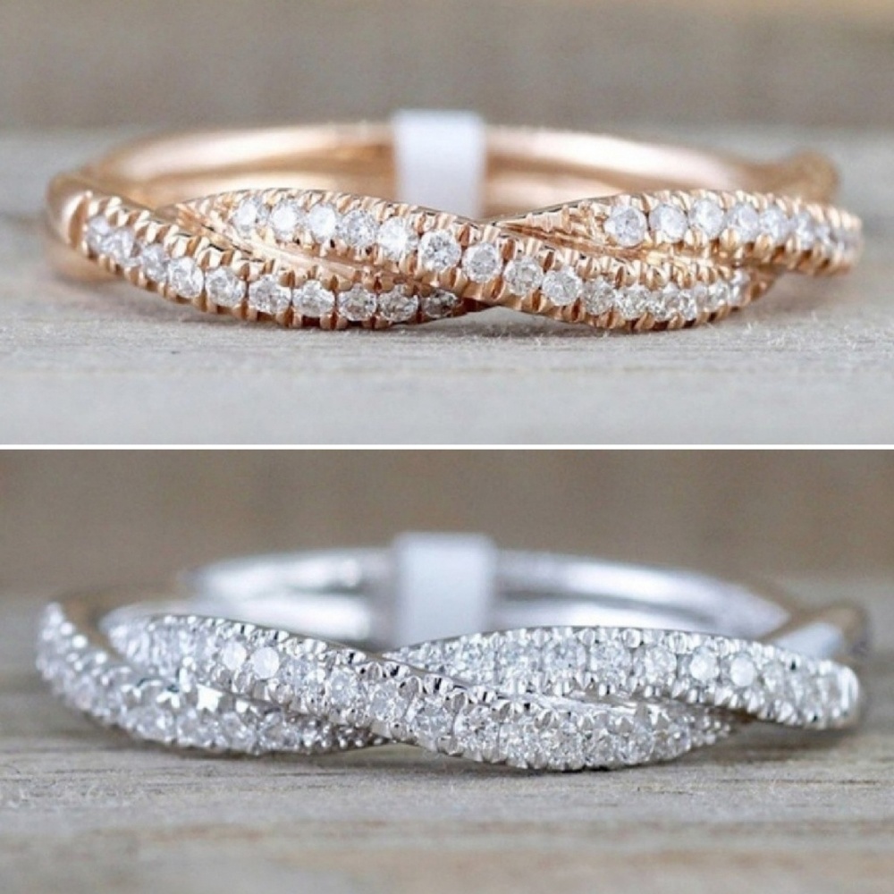 *5 ☆ Rated*14K Gold & Diamond Infinity Band